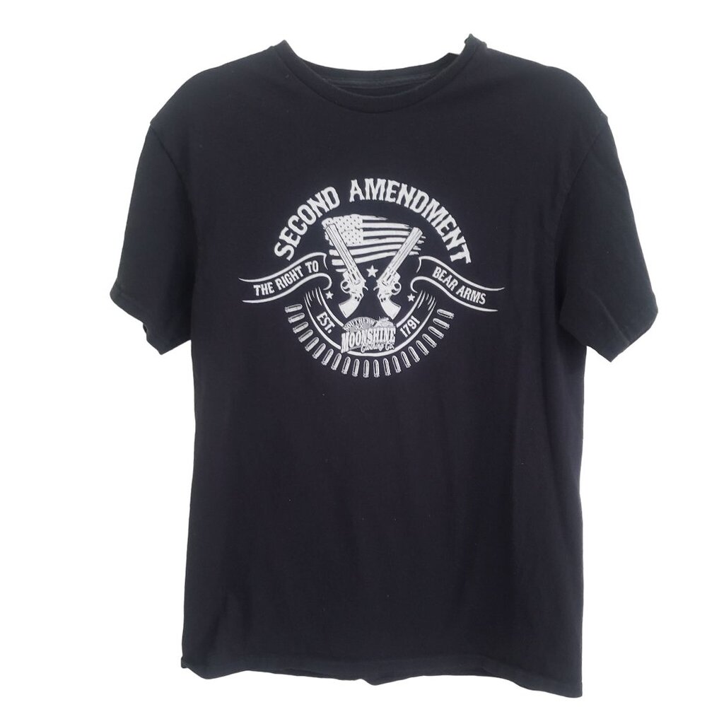 Southern Moonshine 2nd Amendment Shirt Men M Black Graphic Tee Patriotic Gun Rig